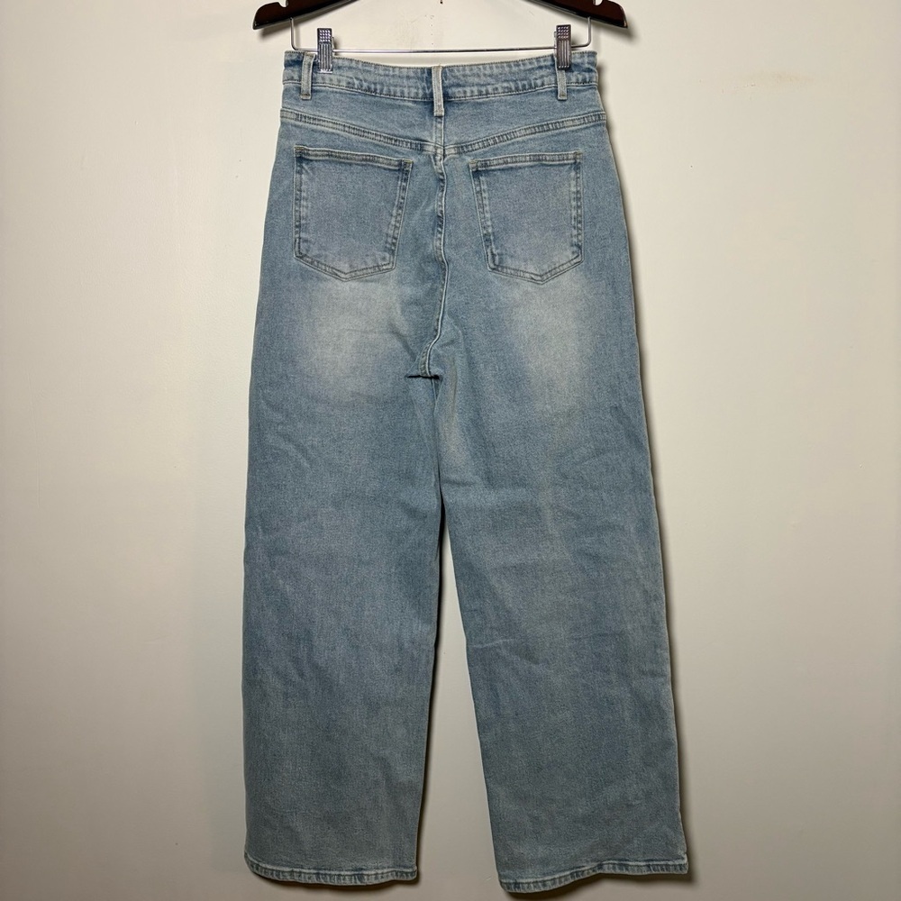 Commence Asymmetric Waist Wide-Leg Jeans Light Wash Size Medium - Picture 5 of 9